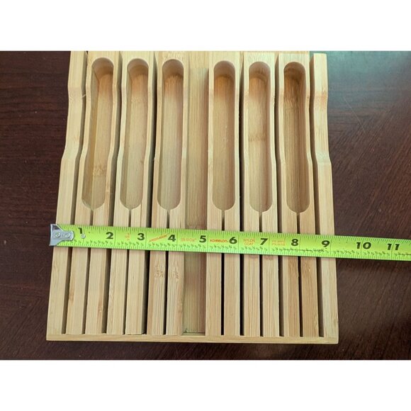 Bamboo Knife Organizer Block Drawer Insert With 8 Slots Storage & Easy Access - Picture 8 of 8